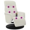 Massage Chair with Footrest Cream Velvet