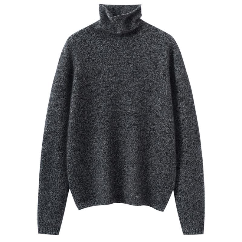 Women's High-Neck Cashmere Sweater: Autumn/Winter, Fancy Yarn, Loose, Thick, Long Sleeve Base Layer