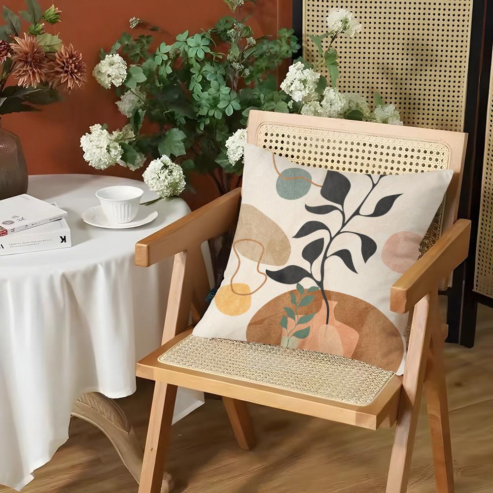 Boho Matisse Coral Lines Cushion Cover Silky Short Plush Invisible Zipper Dustproof Sofa Pillow Case for Home Decor