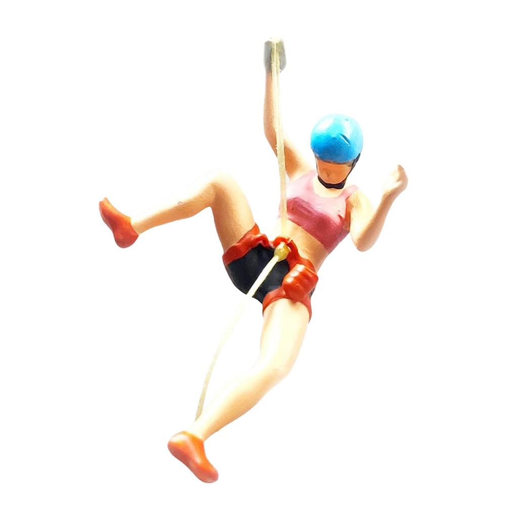 Resin 1/64 Scale Climbing People Figurines Tiny People for Diorama Sand Table Dollhouse Layout Decor