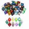 Bulk 10Pcs/Set DND Dice Random Color D4 D6 D8 D10 D% D12 D20 Resin Polyhedral Dice Set for D&D Role Playing Board Games TRPG