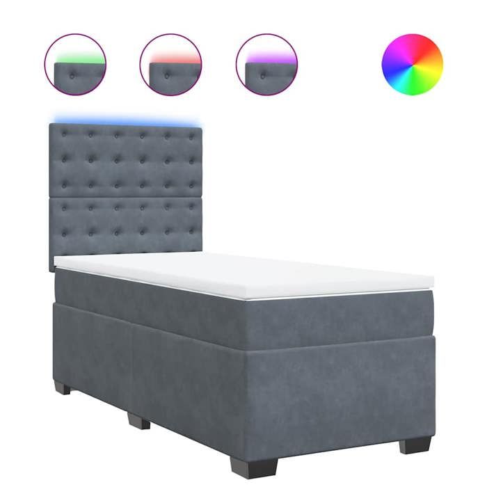 Maison Exclusive - Bettlattenrost mit Matratze Dunkelgrau 100x200 cm