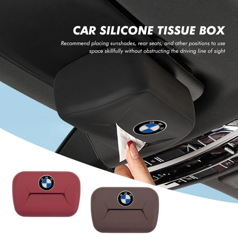 For BMW Hot 2025 For BMW 1/2PCS Silicone Tissue Boxes Car Interior Storage Boxs Accessories E91 E92 E93 E60 F10 F30 E39 E36 E87