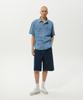 PLAC Stitch Pocket Denim Short Sleeve Shirt Mid Blue