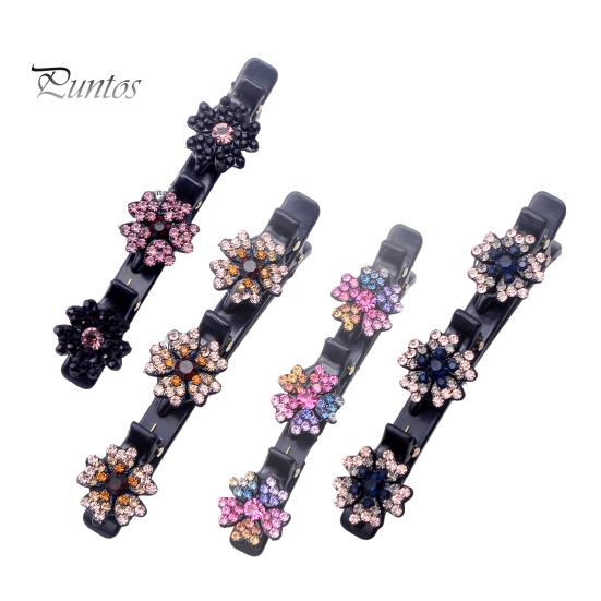 

3/4/5 шт. сверкающие искусственные хрустальные камни плетеные заколки для волос двухслойные женские шпильки для волос противоскользящие зубцы инструменты для укладки волос A