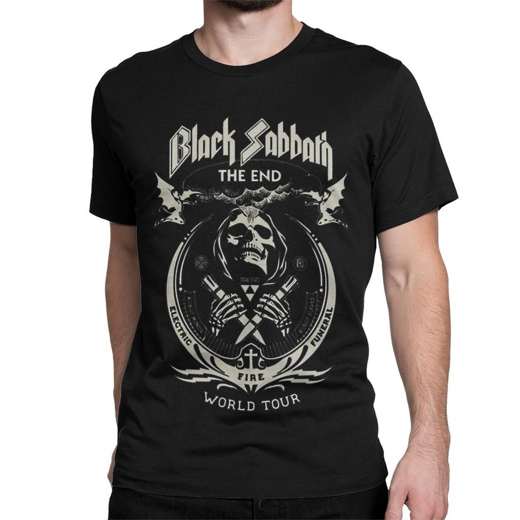 Svart Heavy Metal Sabbaths T-shirt Herr Dam Ren Bomull Nyhet T-shirts Rund Hals Rock T-shirt Kortärmad Kläder 4XL 5XL
