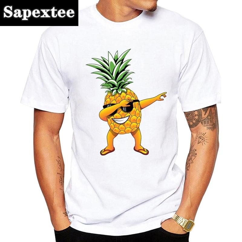 men Clothes 2025 Sun Beach Pineapple Funny Aesthetic Printed Tshirt men Leisure Short Sleeve Oneck T Shirt Fruit Tshirt S