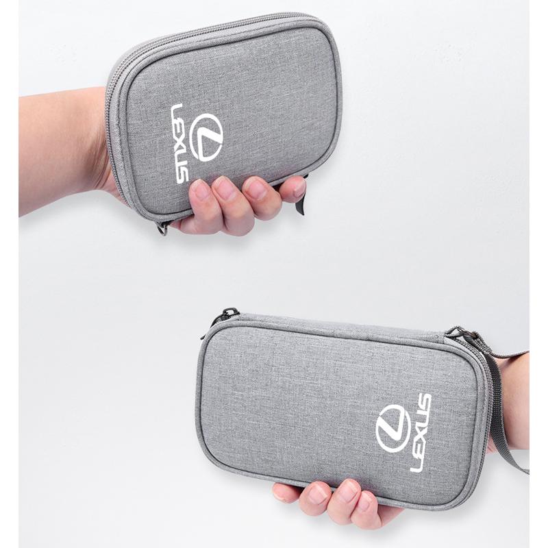 Portable Car Travel Storage Bag Keys Earphone Card Pouch Auto Interiors For Lexus FSPORT LBX NX RX 350h 450h ES UX 300e GS GX IS