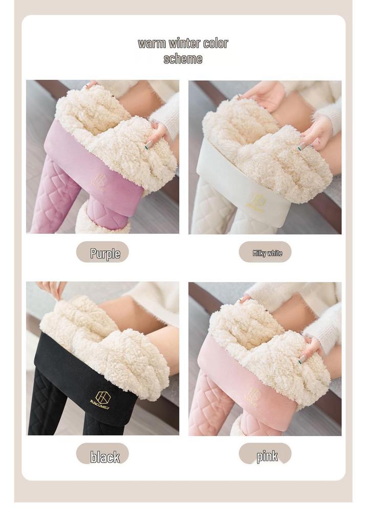 Alpaca Wool High-Waist Thick Warm Pants - 800g One-Piece, Anti-Sag Velvet Layer for Women, Autumn/Winter Outerwear