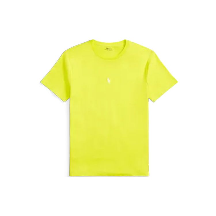 Polo Ralph Lauren SS23 Solid Color Embroidered Crew Neck Knit Short Sleeve T-Shirt Men Tops Yellow MNPOTSH1N821576-700