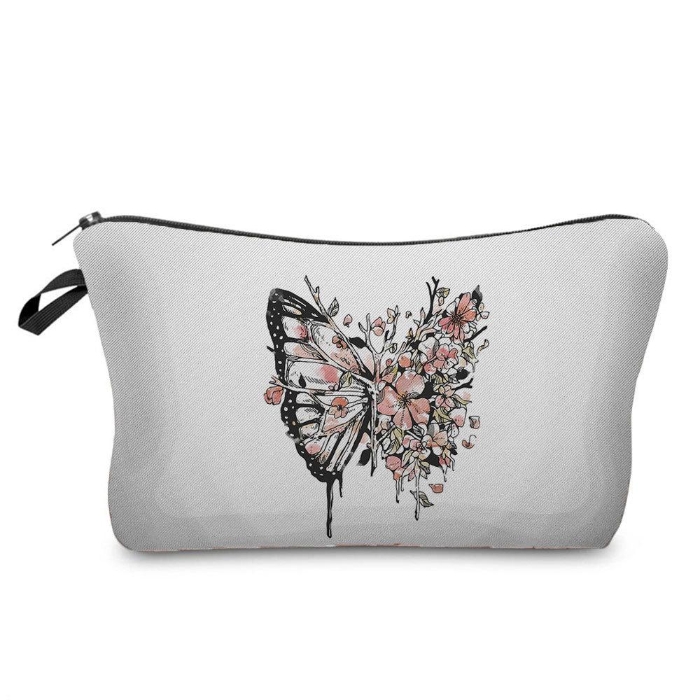 Women Flower Print Cosmetic Bag Toiletries Organize Travel Storage Case 6670