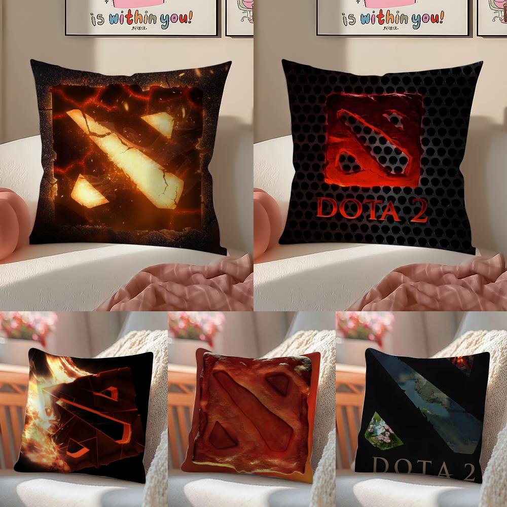 Popular Game Cool DotaD 2 Cushion Cover Pillowcase Short Plush Invisible Zipper Room Sofa Cushion Cover