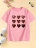 Y2k Love Heart Fashion T Shirts Graphic Short Sleeve Oneck Kids Childrens Tshirt Girls Summer Spring Casual Top Tee Shirt