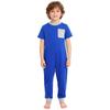 Unisex Kids Adaptive Clothing Jumpsuit Back Invisible Zipper for Easy Dressing Contrast Color with Pocket