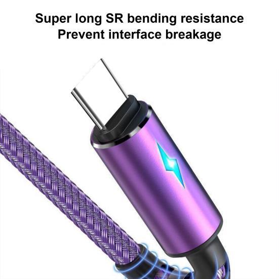 Data Cable Braided Super Compatibility Flexible Type-C Fast Speed Charger Cord for Type-C/for Android Phone