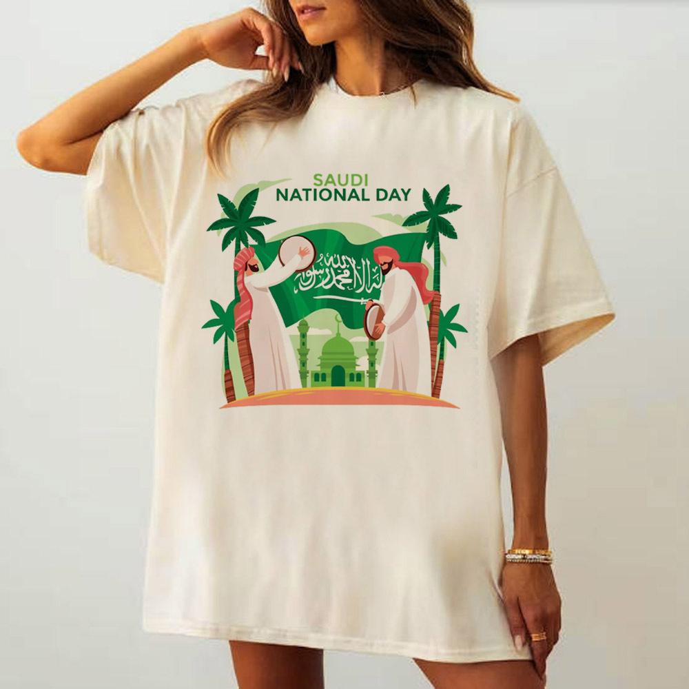 Saudi National Day T Shirt Teen Pastel Graphic Grunge Pop Culture Shirt Grunge Breathable Gothic Y2k Comfortable Pop Culture
