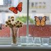 GORGECRAFT 6.3x6.3 4 Styles Spring Butterfly Vinyl Window Clings Non Adhesive Reble Window Decals Stairway Sliding Glass Door Stickers Film to