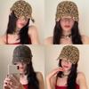 Vintage Leopard Print Adjustable Baseball Cap For Women With Embroidered Style And Sun Protection