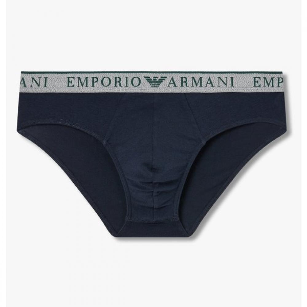 Emporio Armani Хлопковые Трусы с Логотипом на Поясе 0815311003 L