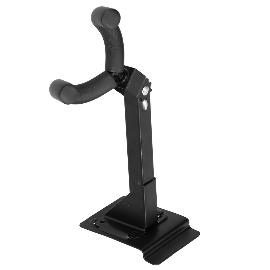 Guitar Long Wall Hook Metal Black Adjustable Mounting Bracket Stand with Base for Ukulele Bass