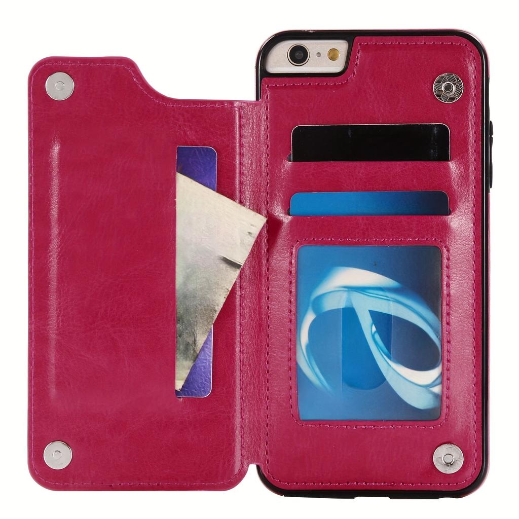 Handytasche, Brieftaschen-Handyhülle mit Kartenhalter, PU-Lederhülle mit Ständer und Kartenfächern, doppeltem Magnetverschluss und langlebiger, stoßfester Hülle für das iPhone