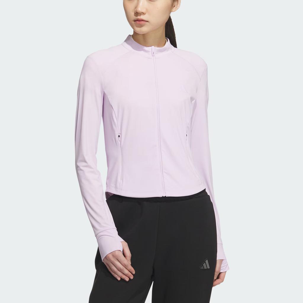 Adidas Tech Knit Sports Fashion Zip Jacket Women Jackets Ice-Lavender KE5781