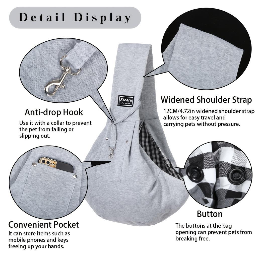 Borsa a tracolla comoda in cotone per cani e animali domestici, borsa a tracolla per viaggi all'aperto, portatile, per gatti e cuccioli, accessori per il trasporto di animali domestici