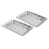 2PCS Stainless Steel Towel Tray Rectangular Serving Tray Decorative Vanity Platter Tray Kitchen Bath