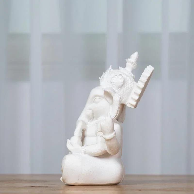 Sandstein Ganesha Buddha Elefant Statue Skulptur Håndlaget Figur Minityrer Hjem Dekorasjonstilbehør Skrivebordshåndverk