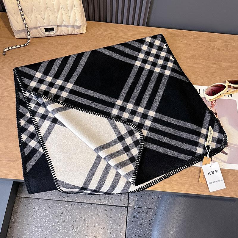 Scarf Women'S Autumn And Winter New Item Cashmere Blend Double-Sided Color Warm Shawl Thick Long Scarf High-End Sense Fashionable And Versatile