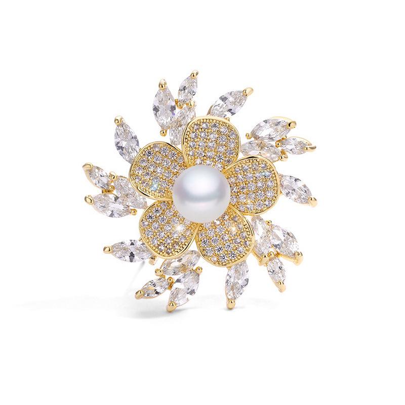 Bo Xin Yun Korean Zirconia Floral Brooch - Elegant Corsage Gift Pin