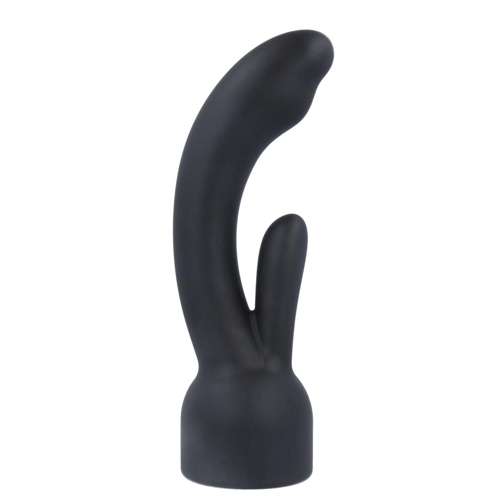 Nexus Rabbit Wand Attachment - Black Rabbit Ear Vibrator Sleeve