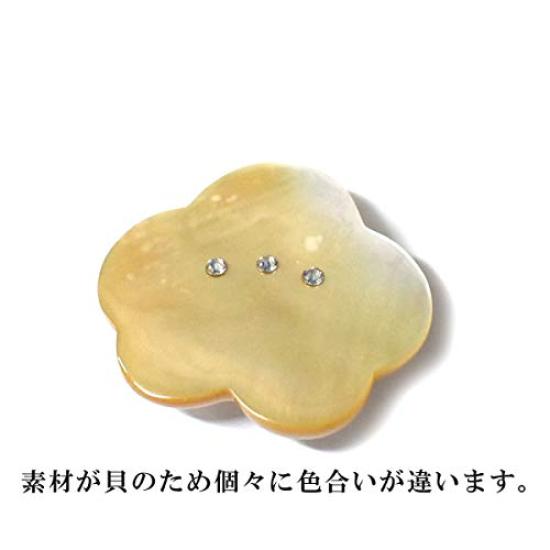 [Stylish Kimono Iroha] Obi-dome (Kimono Sash Clip) Shell, Made in Japan, for Sanbu-himo (thin cord), Crystal, Boxed (Plum)