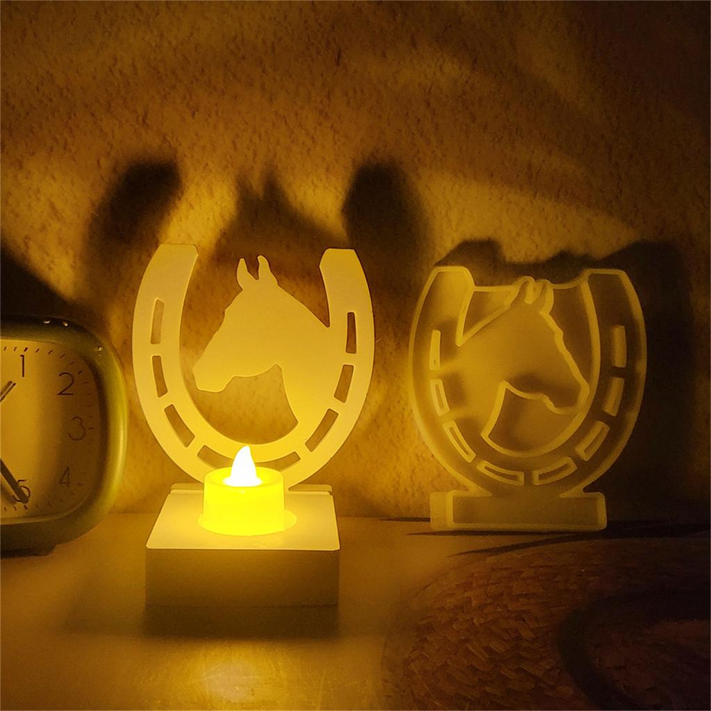 Gypsum Candlestick Silicone Mold Candle Base Mould Horse Head Candle Holder Mold Ornament Home Decoration Mould