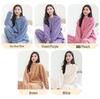 2025 Autumn/Winter Women's Thickened Coral Fleece Flannel Pajama Set with Long Cardigan, Plus Size, Warm Homewear.