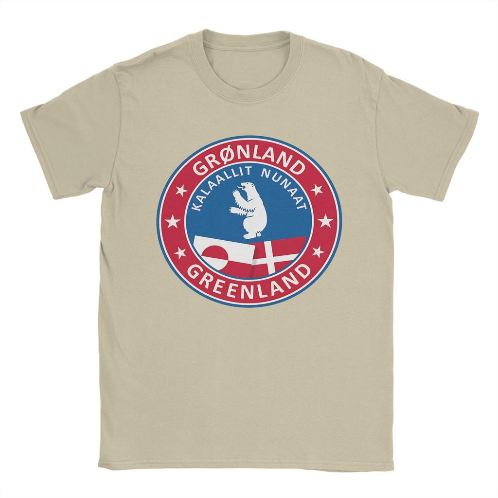 T-shirt da uomo con stemma della Groenlandia Magliette divertenti Manica corta Girocollo T-shirt Cotone Idea Regalo Abbigliamento