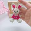 Faux Pearl Bear Rabbit Keychain Pendant Handmade Braided Lightweight Charm Key Chain Backpack Bag Accessory