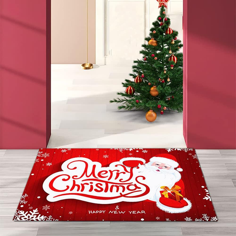 VIKAMA Christmas Cute Dwarf Floor Mat Anti-Slip Entrance Rug Indoor and Outdoor Welcome Mat Holiday Home Decoration