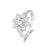 925 Silver Sunflower Snowflake Ring with 5A High Carbon Diamond - Luxury Casual