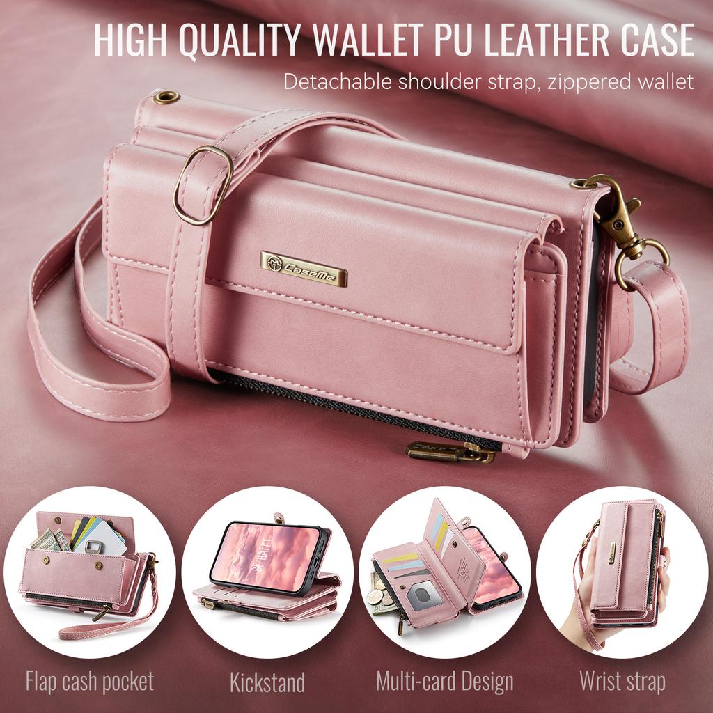 Leather Crossbody Case for Samsung Galaxy S26 Ultra S25 Edge S24 Fe S23 Plus S22 S21 S20 Card Holder Wallet Soft Phone Cover