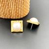Fashion Personalized Earrings Light Luxury High Sense Retro Geometric Square Stud Earrings, Design Sense