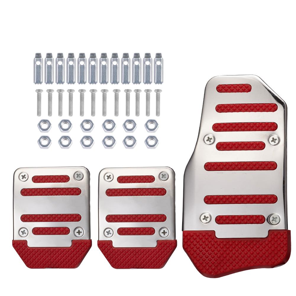 3ks Univerzální Závodní Manuální Protiskluzové Podložky Pedálů Plastový Kryt Styling MT Brzda Plyn Spojka Auto Příslušenství, se Šrouby