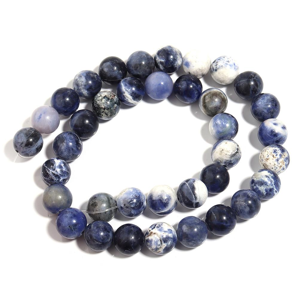 1 Strand 4/6/8/10/12mm Natural Old Blue Sodalite Stone Beads Round Loose Beads For Jewelry Making DIY Necklace Bracelet Supplies