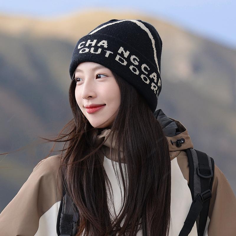 Knitted Hat for Women in Autumn and Winter Japanese Style Warm Ear Protection Woolen Hat for Mountain Climbing Small Baotou Cold Hat