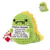 A Top Quality Mini Positive Dinosaur Knitted Crochet Doll Funny Cute Home Decoration Toy Card for Women Men Friends Birthday