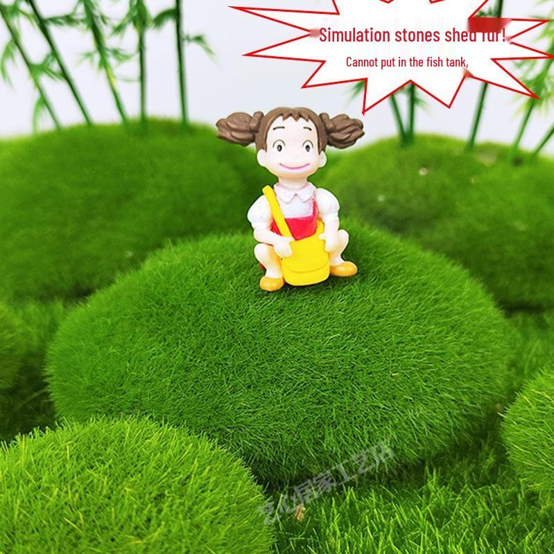Moss Green Artificial Foam Pebble Decoration for Micro Landscape and Flower Arrangements