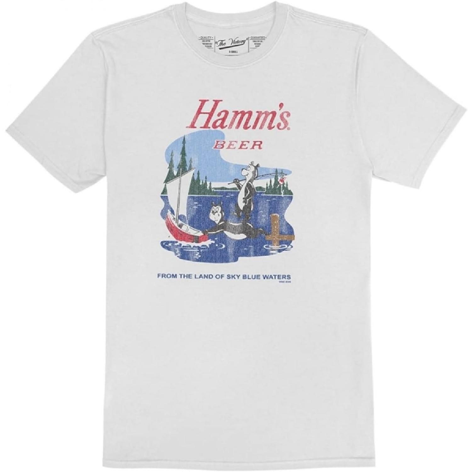 Hamm s Beer Bears at The Lake Retro Style T-Shirt XXXXXL белый