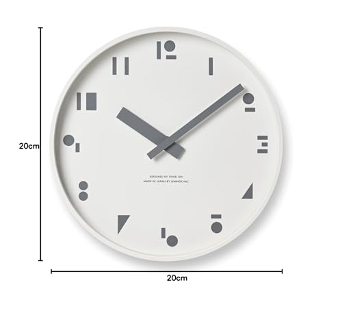 Lemnos Wall Clock, Analog Quartz Clock, MSS, White, M,S,S. SYO21-04 WH, Diameter 20cm, Thickness 4cm