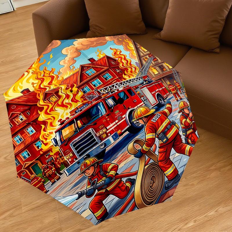 1PC Firefighter Firefighting Umbrella-8-Rib Reinforced, Automatic Open, Lightweight & Durable, Fashion Accessory for Outdoor, J0409