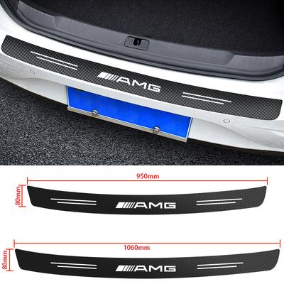 1PC Car Rear Bumper Trunk Carbon Fiber Stickers Auto Rear Bumper Trunk Load Edge Protector For Mercedes Benz AMG W124 W201 W202